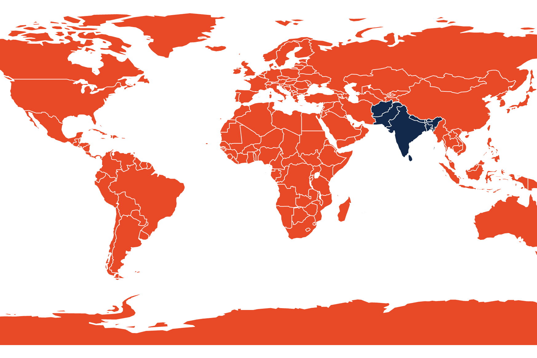 map of south asia in world map