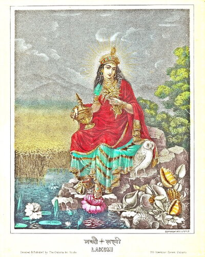 Goddess Lakshmi with her vahana, the Barn Owl. Source: The Metropolitan Museum of Art