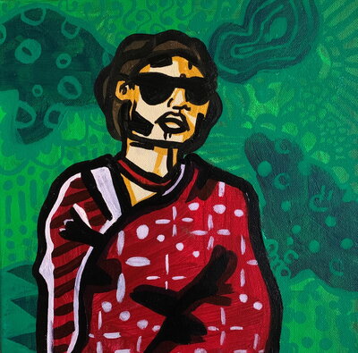 “Tama in america” acrylic on canvas, 2021