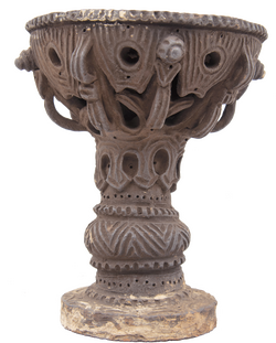 Lamp or incense burner. Upper Swat Valley, Pakistan, 16th or 17th c. Gift of James Sinclair and Elmer Uselmann.