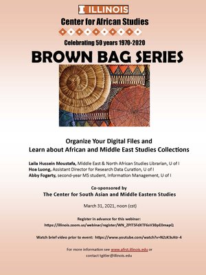 Flyer for the "Organizing your digital files" event